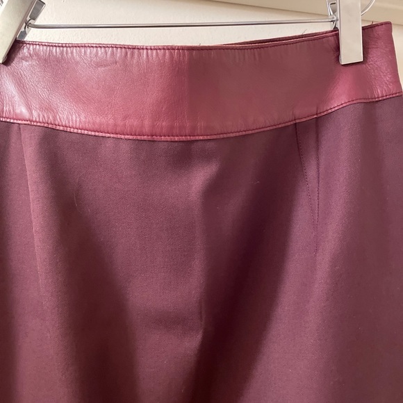 3.1 Phillip Lim Leather-Wool Flight Detail Skirt, Crimson sz 8 - Picture 15 of 16
